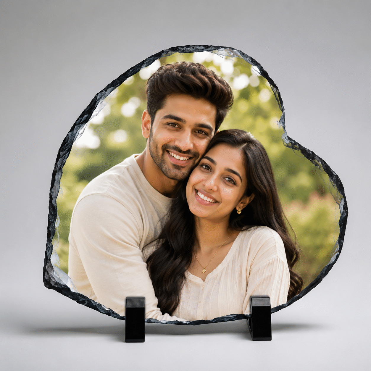 StoneCraft Rock Photo Frame Heart